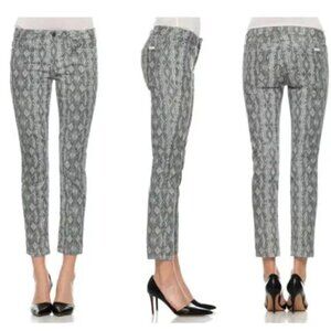 Joe's Jeans The High Water Gray Diamond Print Mid Rise Slim Ankle Jeans Size 27
